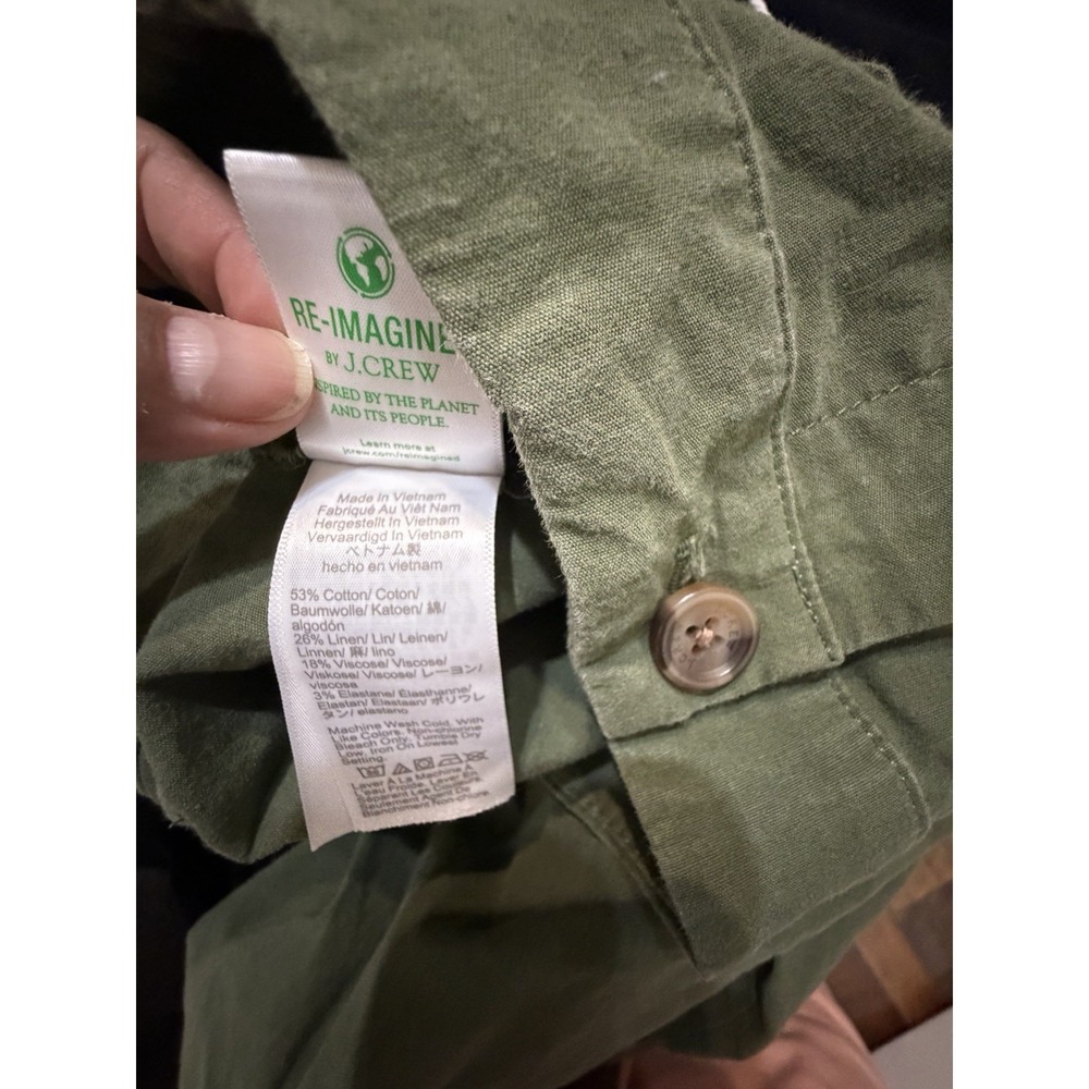 J.Crew Green Lizzie High-rise Patch-Pocket Wide-leg Pant sz 27 Easter Boho Sprin - Picture 6 of 8